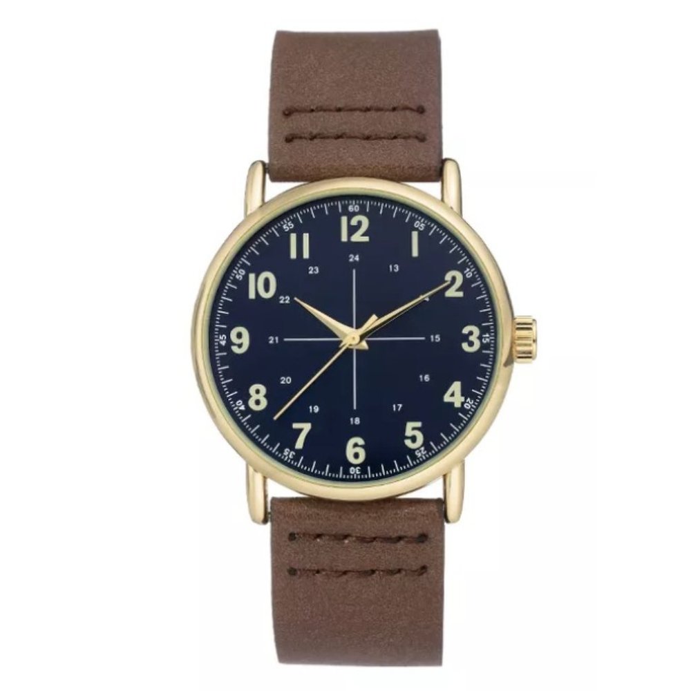 Goodfellow & Co™ Men's Easy Read Brown Strap Watch - Picture 1 of 2